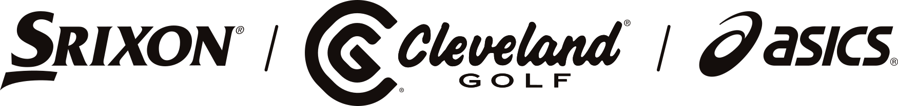 Srixon, Cleveland Golf and ASICS logo
